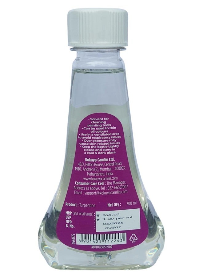 Camel Artist Distilled Turpentine For Oil Colours 300ml. (Pack of 1) - Image 3